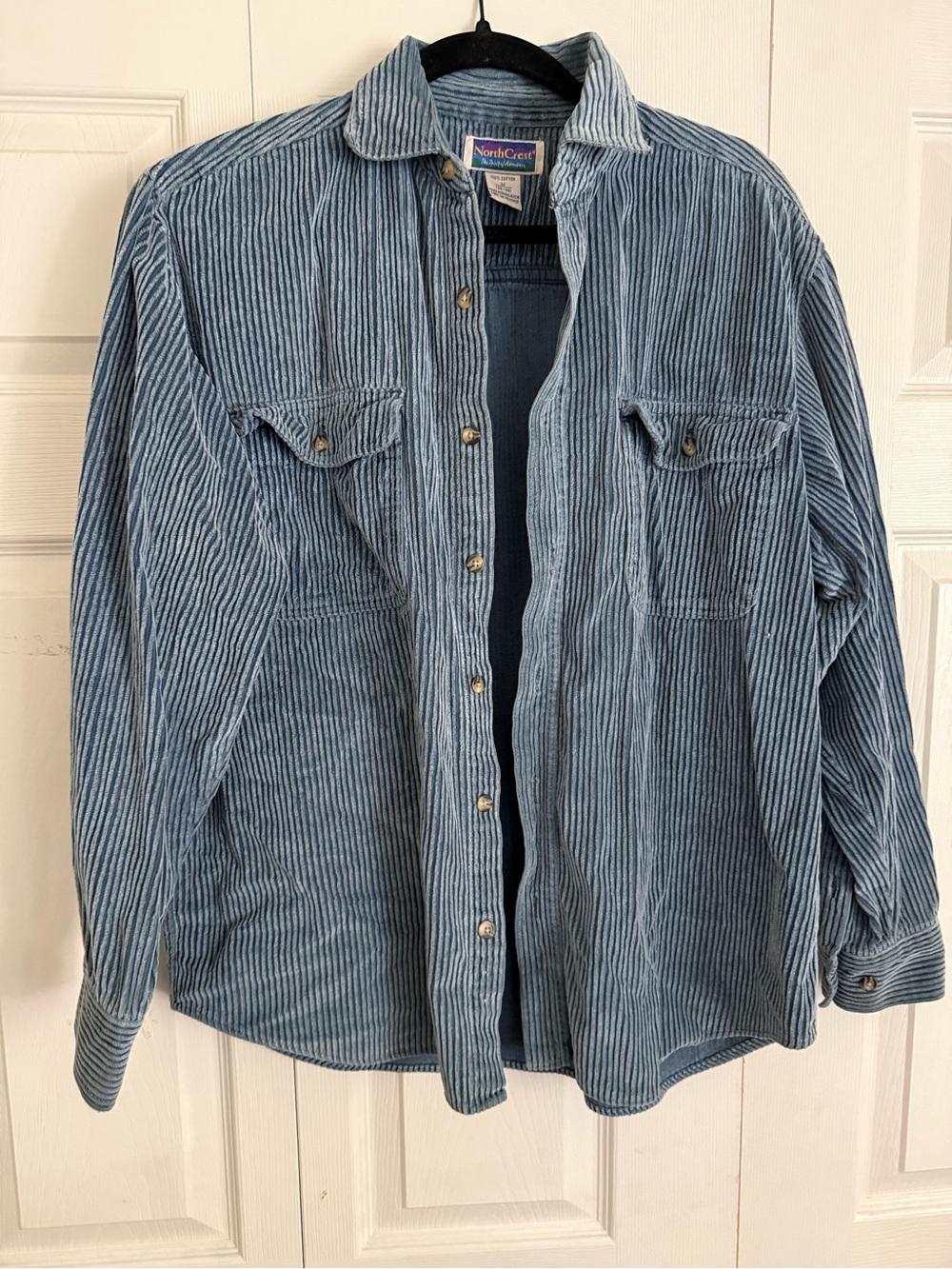 Northcrest Light Blue Striped Corduroy Overshirt